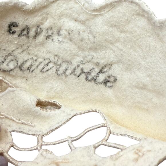 VTG Lavabile Italy Leather Ivory Glove W/Floral  Size 6 - Picture 5 of 7